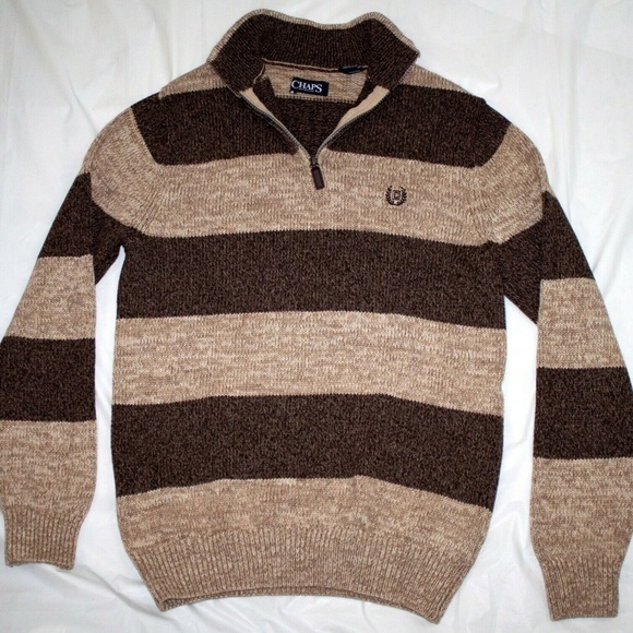 Chaps Mens Long Sleeve 3/4 Zip Pullover Sweater Si - Picture 5 of 8